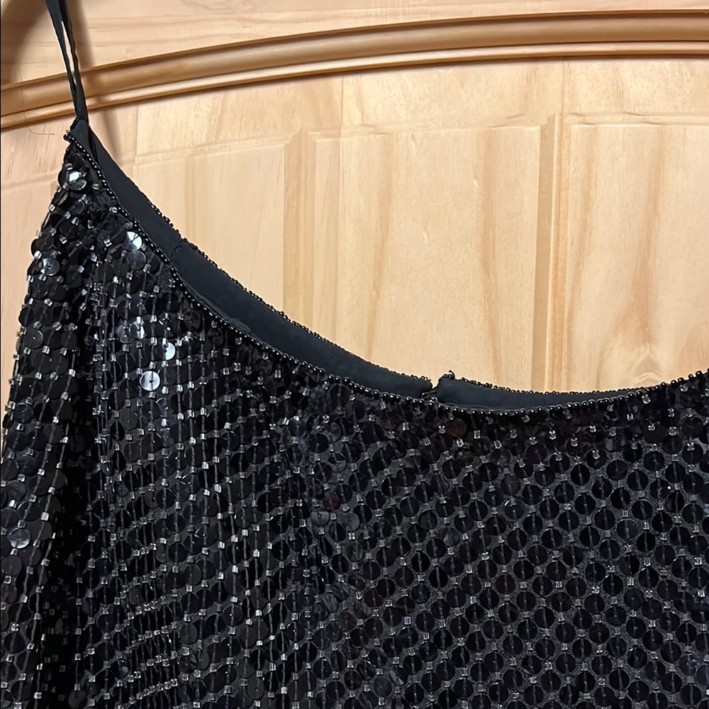 Vintage Escada by Margaretha Ley Elegant Black Silk Sequin Beaded Skirt 40 - Picture 7 of 16